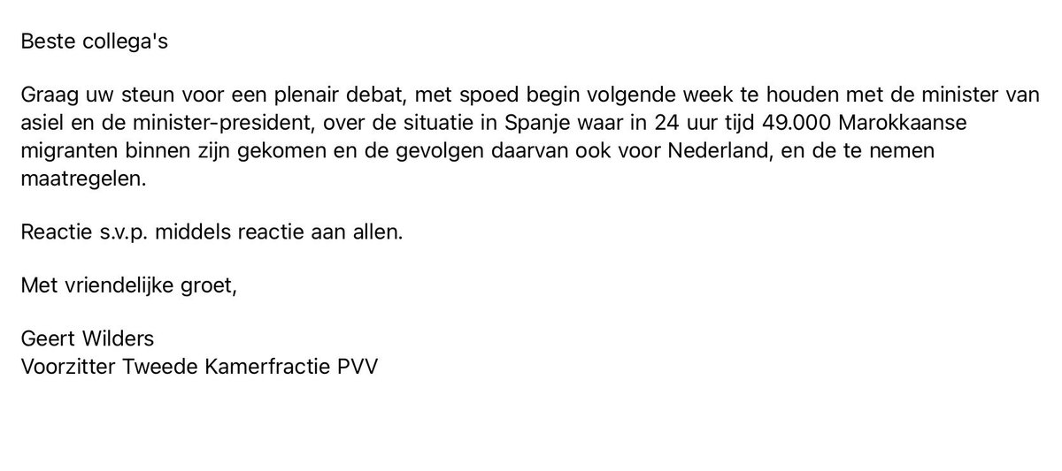 geertwilderspvv's tweet photo. Ik hoop op brede steun!

Verstuurd naar alle fractievoorzitters. https://t.co/EqyOgNXoCB