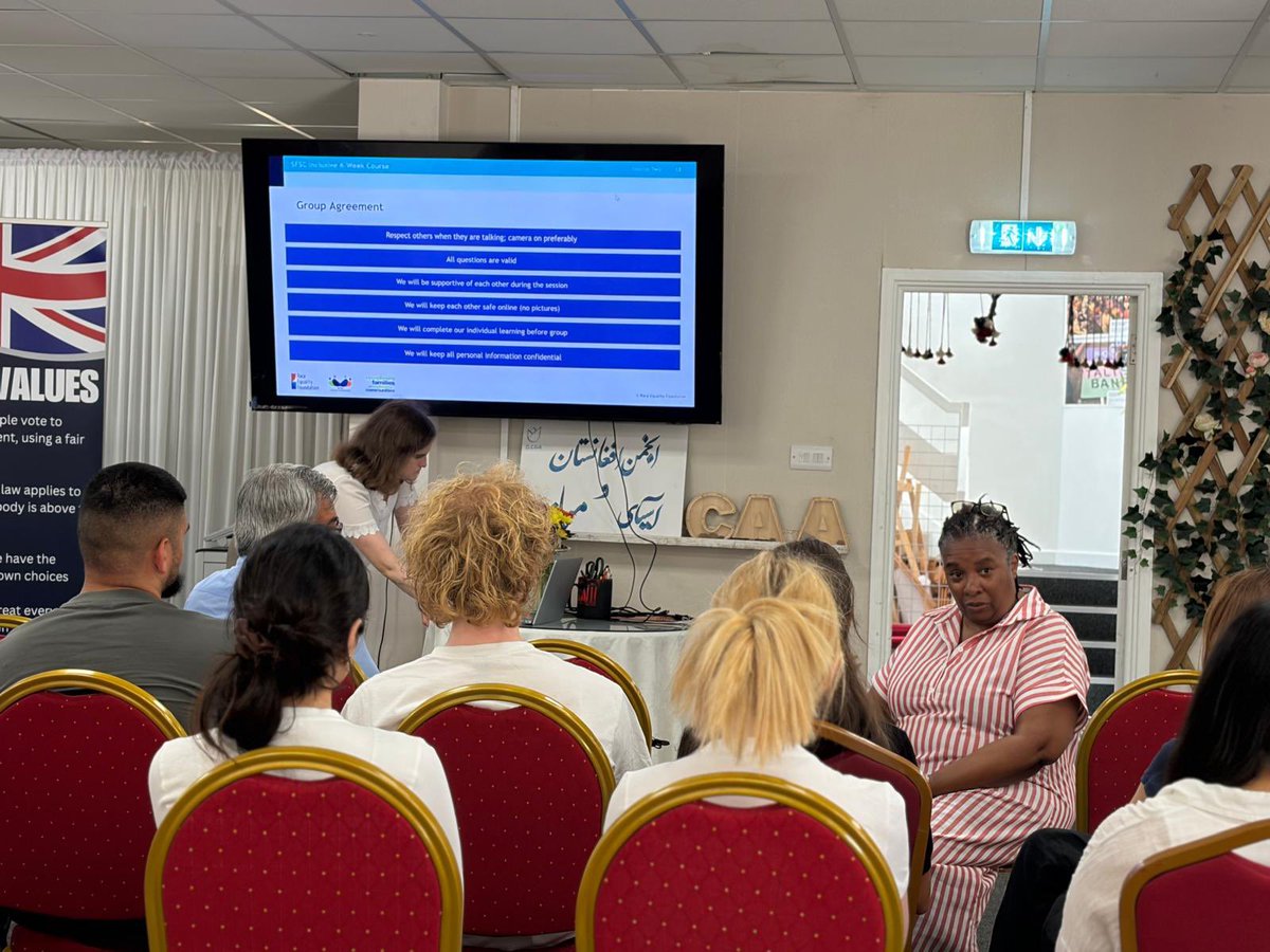 A_CAA's tweet photo. A wonderful session yesterday with the Race Equality Foundation at our Feltham office, introducing the Strengthening Families Strengthening Communities programme to our staff and volunteers.

@raceequality https://t.co/PjuagCwKEc