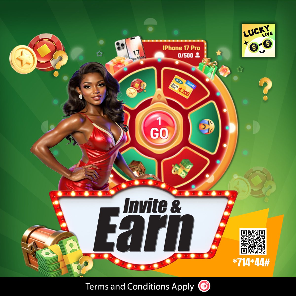 LuckyliveGhana's tweet photo. 🎉 Register Now and start earning! Invite your friends and earn up to GHS 200 daily through our exciting referral rewards. Don't miss your chance to win big while growing your earnings!

#RegisterNow #InviteAndEarn #EarnDaily #ReferralRewards #WinBig #CashRewards #LuckyLive #GhanaDeals
