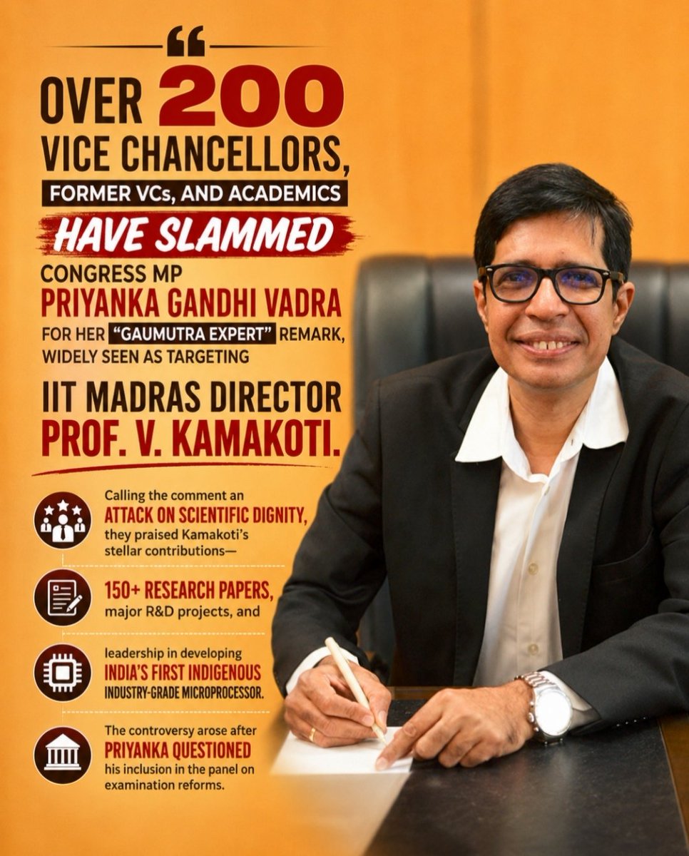 hroyofficial's tweet photo. I, too, strongly condemn the "Gaumutra Expert" remark by @priyankagandhi against Prof. V. Kamakoti, the Hon'ble IIT Madras Director. 

#ProfKamakoti #gaumutra https://t.co/vkiDIHw5n3