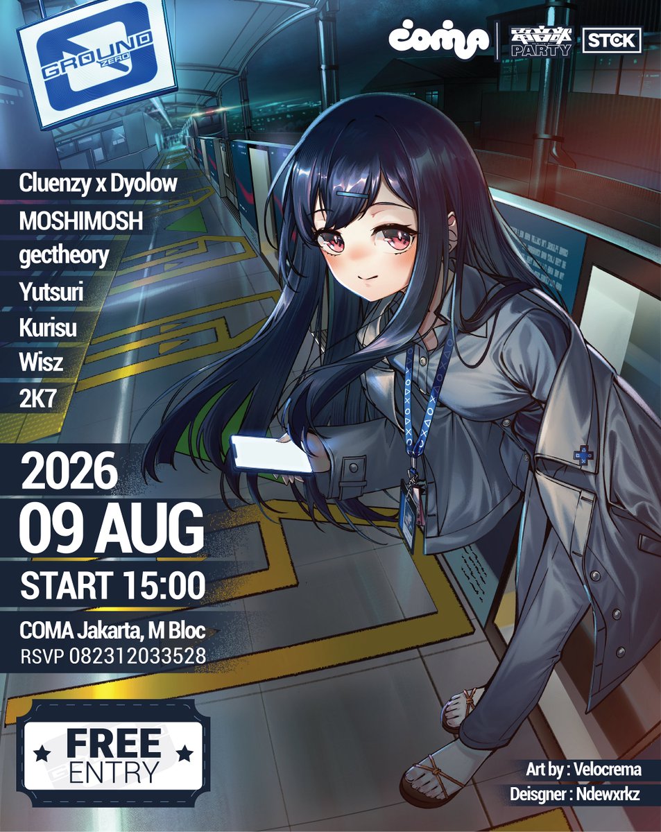 stacknation_id's tweet photo. STACKNATION &amp; Denonbu Indonesia presents Denonbu Fan-Party『GROUND:0』

Let us take you on a musical journey where we mix anime and club culture together! 🚉🎛️🎚️
GROUND:0 has returned once again to deliver you a spectacular night! 🪩

#電音部 #東雲和音 #Denonbu #ground0 https://t.co/nBmbvclpXh