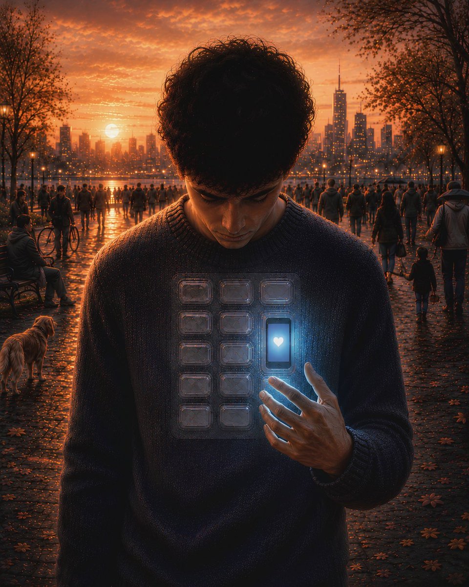 5ur3yy4's tweet photo. 💊🪞📱
Perhaps the mobile phone is a painkiller.
Each time we reach for it,
something within us asks to be soothed.
Can we name it?
🤲📲🫀
(1/3)
#art #artoftheday #contemporaryart #digitalart #contemplation #innerjourney #meaning #phone #surreal https://t.co/KcA71J2nGg