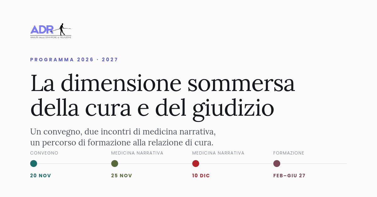 Mario_ADR's tweet photo. È online il programma ADR 2026–2027: psichiatria forense, medicina narrativa, archédramma Balint. Torino e Biella, da novembre 👉 https://t.co/m890EkepCp https://t.co/5jneMGsoim