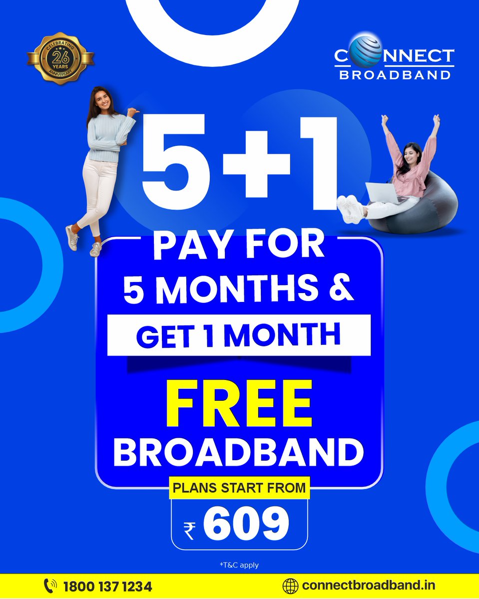 ConnectBb's tweet photo. 🎉 Why pay more when you can get more?

📞 Call: 1800 137 1234
🌐 https://t.co/rj9b8PUbEI

#ConnectBroadband #FiberBroadband #BroadbandOffer #SuperfastInternet #OTTApps https://t.co/NQKiJQazrk