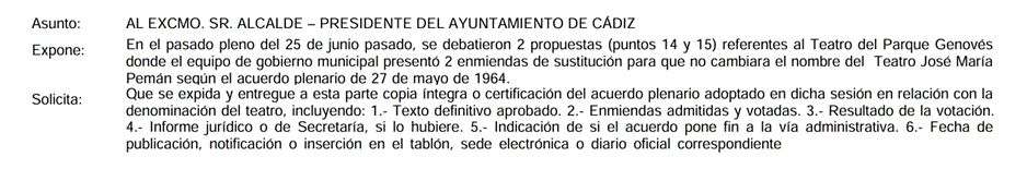 Carranza_NO's tweet photo. Hace un ratito nuestros compañeros de la Asociación de Memoria Histórica de Cádiz le han reiterado la petición a @Brunog_Cadiz y a @cossi27  para que remitan diversas certificaciones. Aquí el que espera no desespera. A ver si cumplen la ley #teatrodelparque #pemanincumple https://t.co/AQCP40RGeY