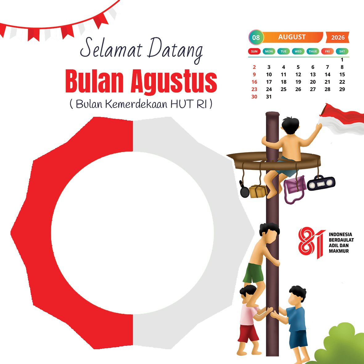 reviewtechid's tweet photo. Twibbon Ucapan Selamat Datang Bulan Agustus 2026  🇮🇩🎉 https://t.co/JAw4Oet0VM

#Agustus #August #HUTRI81 #HUTRI #HUTRI2026 #DirgahayuIndonesia #17Agustus #HUTRI https://t.co/4Izsz4PIdT