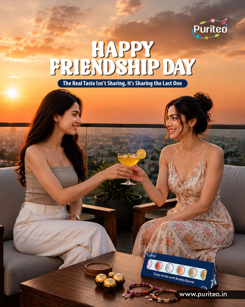 TheBubblyBombs's tweet photo. Friends who share laughs, memories, and the last sip are friends for life. 🥂💛

Celebrate Friendship Day with Puriteo Bubbly Bombs—because every great friendship deserves a sparkling toast.

Tag your forever friend! https://t.co/knMfZg8RJZ