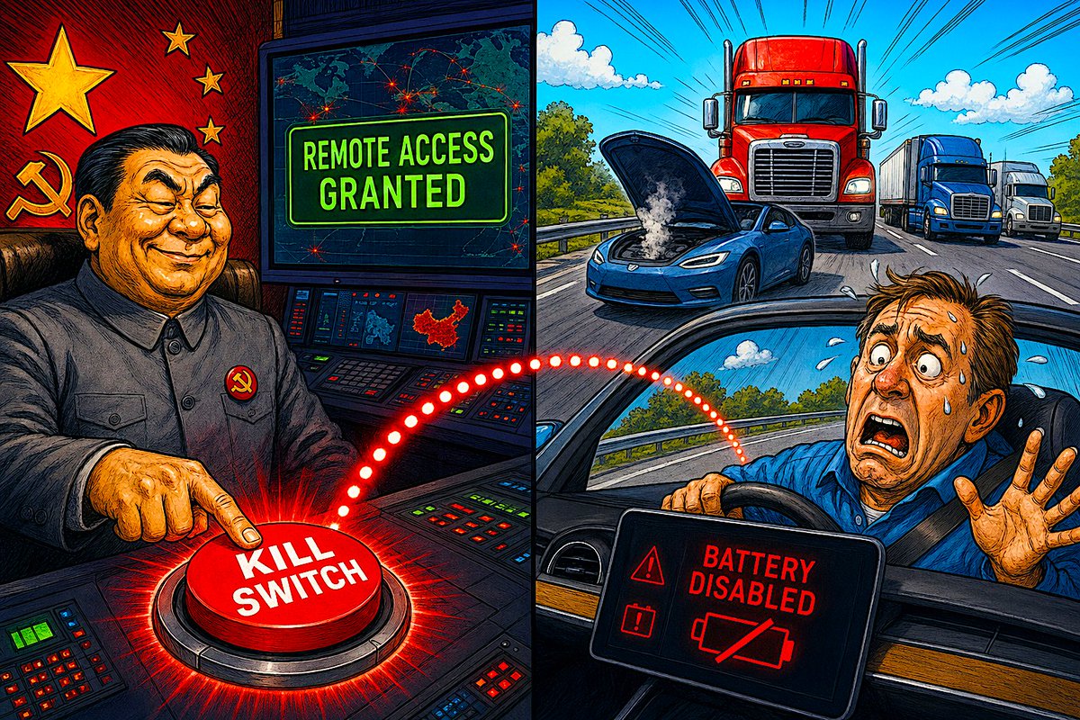 TShepstone's tweet photo. Your EV and Even Your Combustion Car Can Be Shut Off Remotely and Not Knowing Who Holds the Key to It Is Dangerous.
https://t.co/71Q49Gkzja
#Buses #EVs #Norway #OnStar #Survelliance #China #CCP https://t.co/YcqBdy3umG