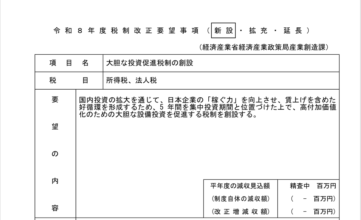 mashed_cheese's tweet photo. 昨年の経産省の税制改正要望の記載から来ていると思うのですが、いわゆる「通称」という感じですね…これより前のものは観測できておらず誰が言い出しっぺなのかご存知の方いらしたら教えてください… https://t.co/nLgaJKMvgo