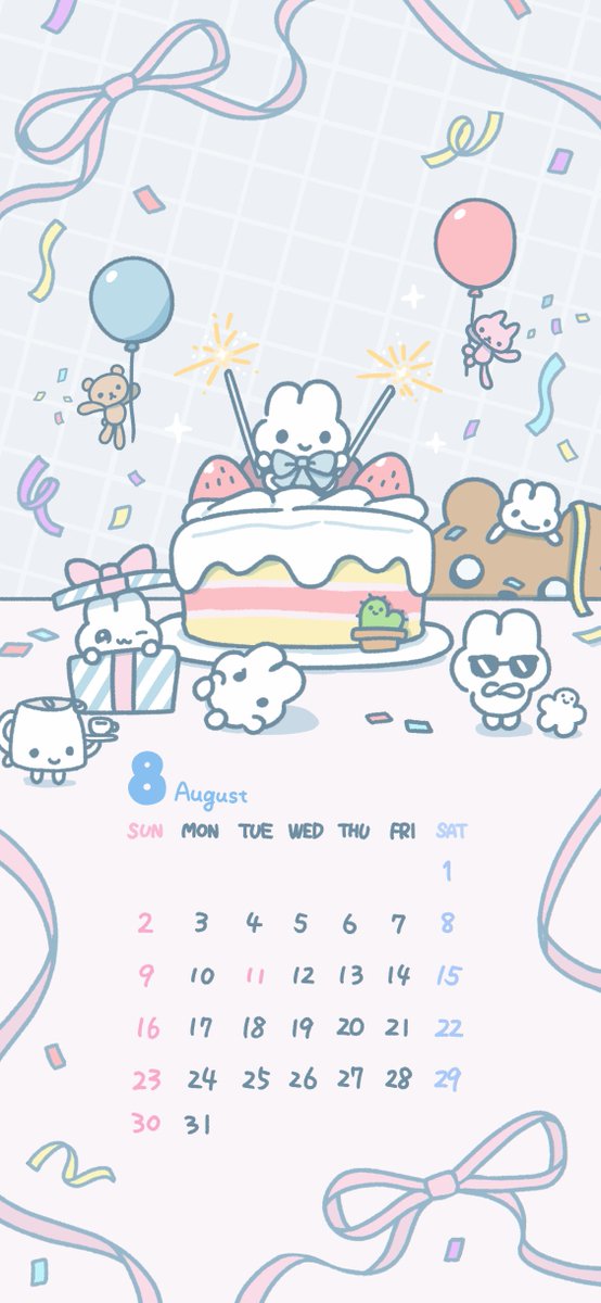 mihorinxza3's tweet photo. 明日から8月になるね！
8月3日はやさうさちゃんのお誕生日🎂✨️

よかったらカレンダーどうぞ🐰 https://t.co/oE8lZxkbCQ