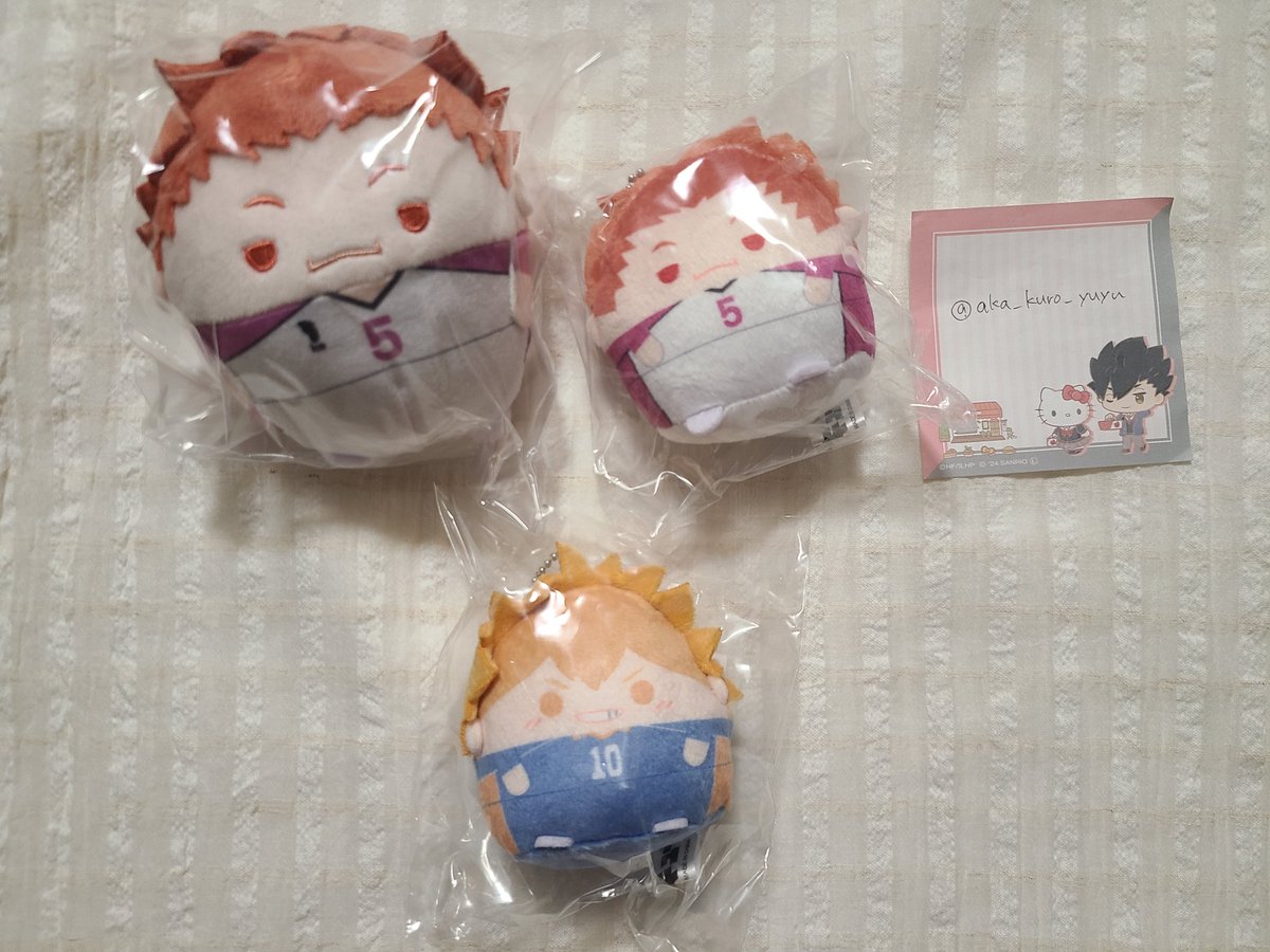 aka_kuro_yuyu's tweet photo. 【交換・譲渡】
ハイキュー!! 
ぬいくじ2 くじメイト ふわコロりん

譲　B賞 角名 D賞 天童 E賞 日向 天童
求　同賞 黒尾
　　D賞とE賞のみ：定価+送料
　　纏めて優先

都内～横浜手渡しもしくは郵送
B賞は大きいので手渡し交換のみ

お気軽にお声がけお願いいたします。
宜しくお願いします🙇‍♀️ https://t.co/hOWwMOEzLu