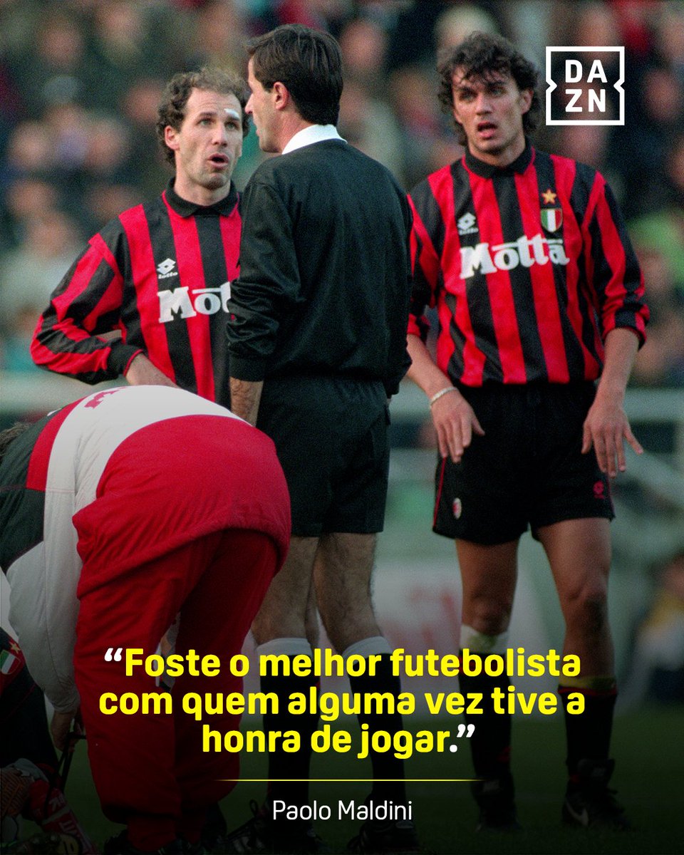 DAZNPortugal's tweet photo. Paolo Maldini despediu-se de Franco Baresi... e a mensagem que deixou diz tudo sobre o antigo craque do AC Milan  ❤️🖤 https://t.co/e9j081kbMn