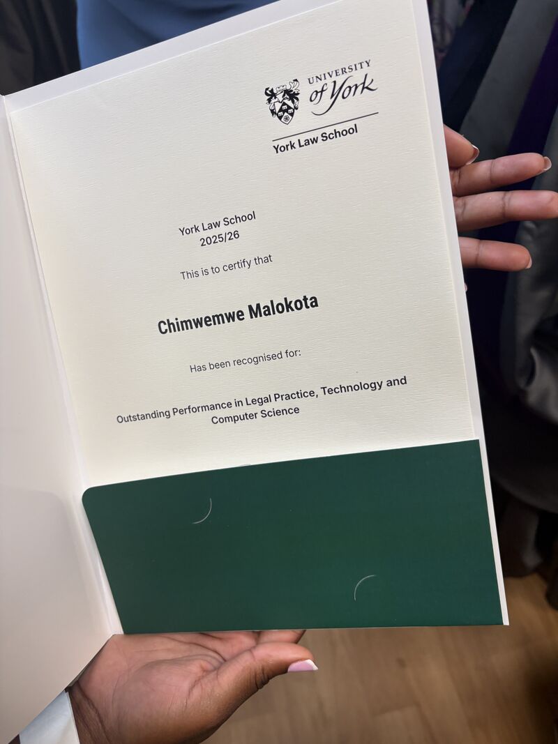awardzambia's tweet photo. 🌟Another Gold Award star is shining bright!

Congratulations to Chimwemwe, Gold Award Alumni, on graduating from the University of York with an LLB and receiving the Outstanding Award for her performance in Legal Practice Technology &amp; Computer Science. ⚖️🎓🏆

Keep shining! 💜✨ https://t.co/XsRPn3Cxgo