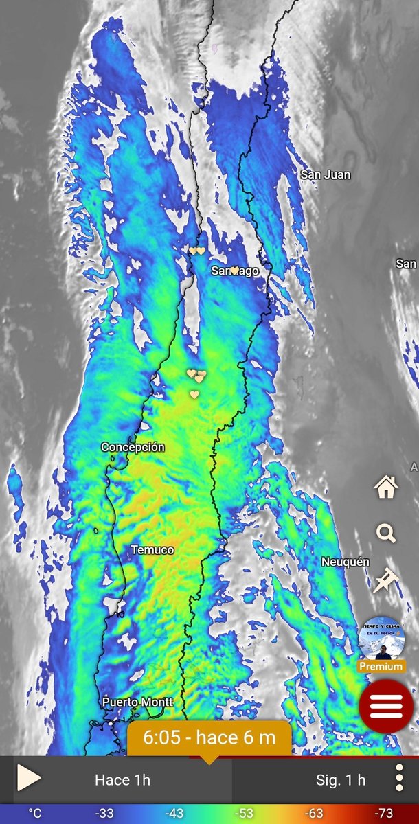 EdoWeatherman's tweet photo. A esta hora intensa lluvia en costa de Valparaíso, O'Higgins y sectores de Maule al sur, mientras el evento avanza hacia el norte y va ingresando a sectores interiores. 
En las próximas horas se esperan probables tormentas eléctricas en la zona centro-sur. 

Comenta situación de tu sector.

#SistemaFrontal. 
#Alerta