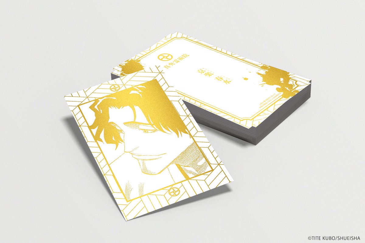 tite_official's tweet photo. 【FC限定 グッズ情報】
Klub Outside BLEACH BUSINESS CARD COLLECTION

こだわりの厚手用紙に、箔押しなどの特別仕様を施しました。
キャラクターの名刺がグッズに！受注は本日まで！
お申し込みはお早めに！

受注期間：〜7月31日（金）23:59

▼詳細はこちら
https://t.co/fbxr2xDW2Z
〈スタッフ〉 https://t.co/qwMXJagsm9