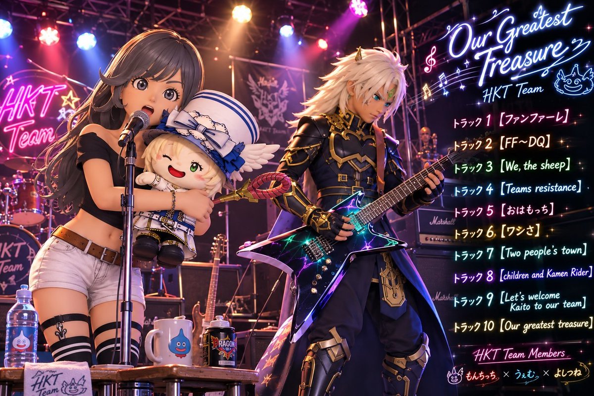 4_black3's tweet photo. あるえもんが少し前に
作ってくれたこの画像の端に
何やら曲名ぽいものが記載されてたから
4曲目までそこそこ出来たけど
スタジオまで行かないと
録音環境がないので
脳内再生してね！←

↓イメージ↓ https://t.co/QIlGf84pd1