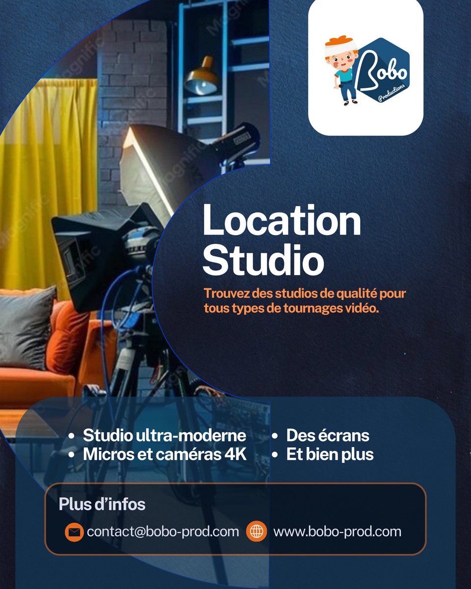 bobo_prod's tweet photo. 🎬 Donnez une nouvelle dimension à vos productions !

Louez un studio moderne et entièrement équipé pour vos tournages, interviews, podcasts, émissions etc.

✅ Studio premium
✅ Caméras 4K
✅ Micros professionnels
✅ Écrans

📩 contact@bobo-prod.com
🌐 https://t.co/Jp0rQpddO5 https://t.co/7ArsJ8LLhc