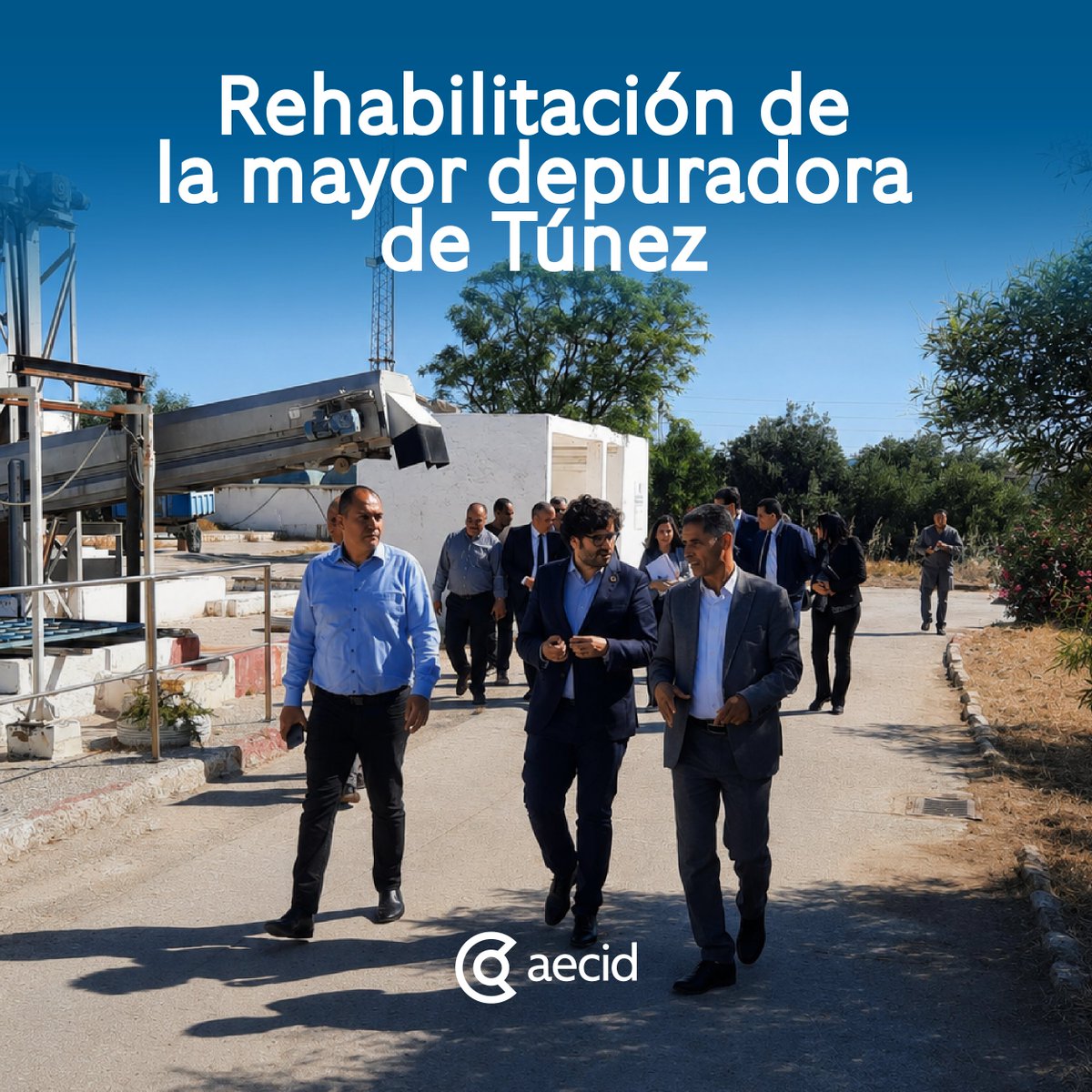 AECID_es's tweet photo. 💧 La AECID financiará a través de #FEDES, la rehabilitación de la mayor depuradora de Túnez.

La actuación, junto a Alemania y Francia, mejorará el saneamiento de 900.000 personas y contribuirá a proteger el litoral tunecino.

🔗 https://t.co/HjMCLp848x https://t.co/pTwfqHJ4es