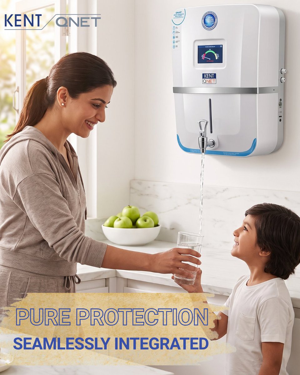 QNET_India's tweet photo. Pure protection. Seamlessly integrated. ✨💧

Start your morning with the ultimate wellness essential. The KENT-QNET Water Purifier doesn't just elevate your premium kitchen aesthetic—it ensures every glass handed to your loved ones is as pure and safe as it gets.

Healthy living, beautifully delivered. 🌿

#KentQNET #WellnessLifestyle #ModernKitchen #QNETIndia