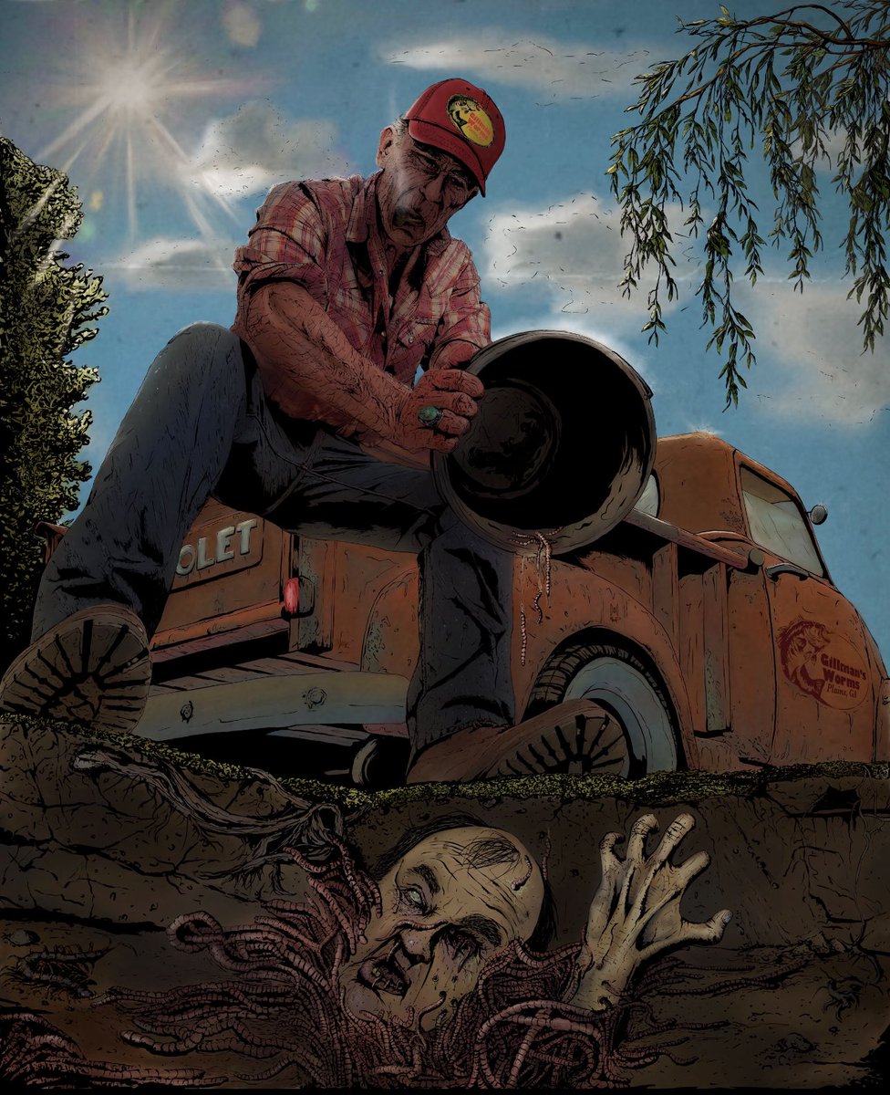 cycodesign's tweet photo. New artwork!!! 

“Gillman’s Worms”

This is my first artwork to be set in nature. I think, I spent about 3 weeks creating this piece and it was an amazing experience 

#horrorartwork #comicartwork #noaiart https://t.co/O0VwkWF2UJ