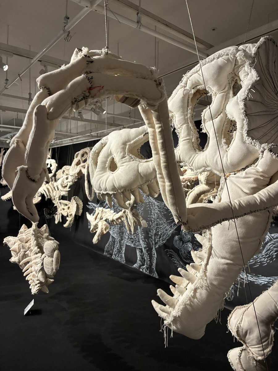 hirota0508's tweet photo. 渋谷PARCOのほぼ日で開催中の『恐竜人間展』へ🦖
恐竜の化石なのに柔らかそうで、骨なのにめちゃめちゃ被りたくなりました。
作者の下田��んがいらっしゃって、絵本にサインを描いていただけました。
描いてる時の手が大きくてゴツゴツしていて、恐竜を作っている強そうな手でした。
#恐竜人間展 https://t.co/DU3AzRFUdq