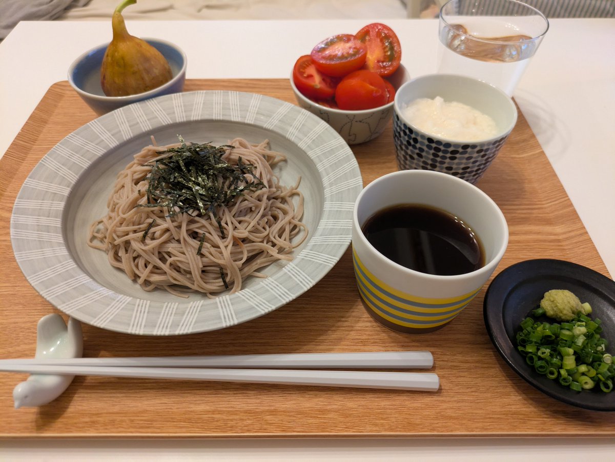 yozakuma's tweet photo. 晩ごはん。とろろそゔぁ、とまちょ、熊本産いちじく。 https://t.co/QdQd7EvGKL