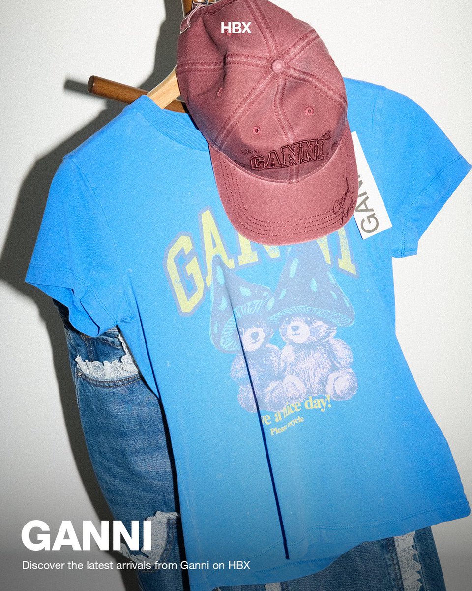 hbx's tweet photo. New arrivals from Ganni featuring playful tees layered alongside striped knits and relaxed tailoring available now at https://t.co/Jk79YNcGkS

🔗 https://t.co/kYqrKkIRgF https://t.co/3S8YNWdzbV