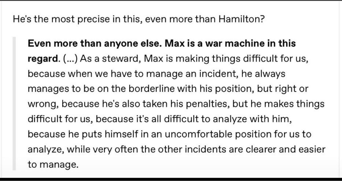 Mercury98568210's tweet photo. Just remind that we have an  interview with steward who say that’s it’s true that for them get penalty for max is always a headache because he very well knows rules and grey zones ✨

It’s not special power it’s just being nerd and open rules book https://t.co/nLH3qwYu1c