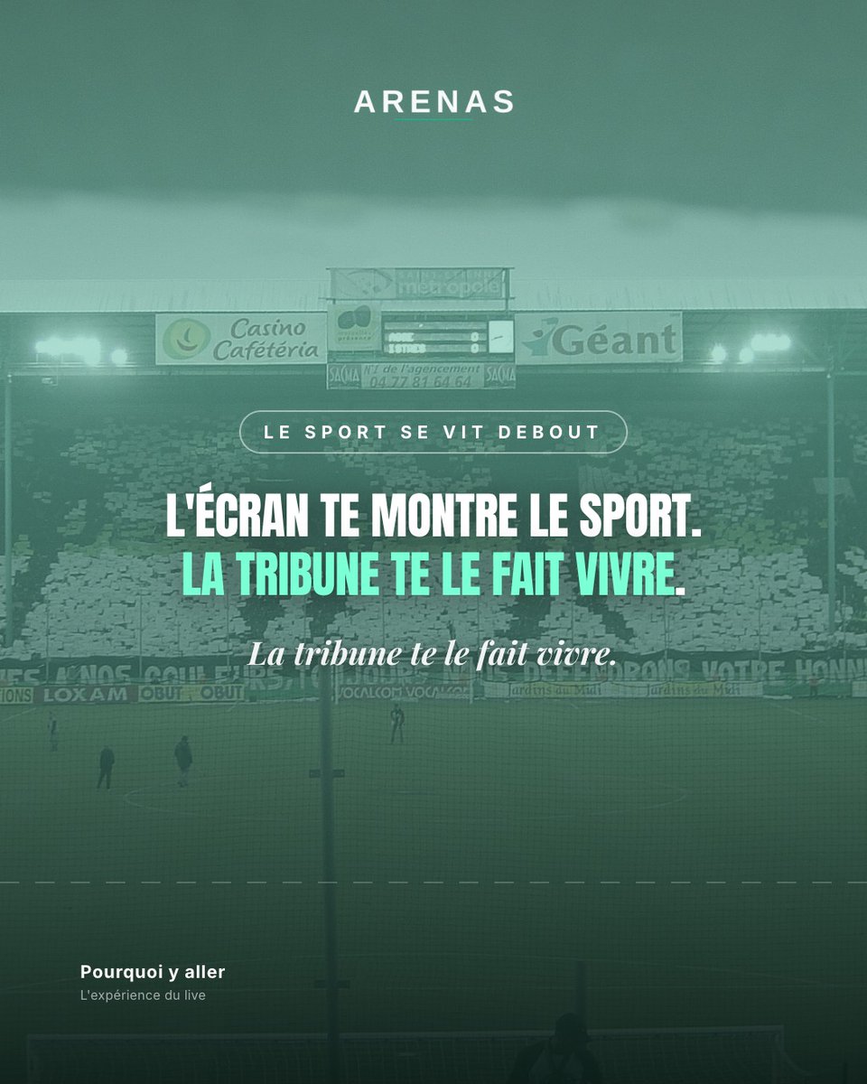 arenas_app's tweet photo. L'écran te montre le sport. La tribune te le fait vivre.

T'y vas quand, toi ?

#arenas #supporters https://t.co/io50BqAjf2