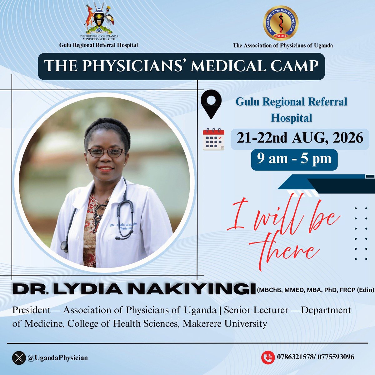 DrOribaDan's tweet photo. The count down is on. You don't want to miss this.
@UgandaPhysician Medical Camp at Gulu Regional Referral Hospital. 

Gulu, Northern Region, Get ready
#APUCampGulu
#PhysiciansMedicalCamp
Meet the President @LydiaNakiyingi https://t.co/58zHriHkCI