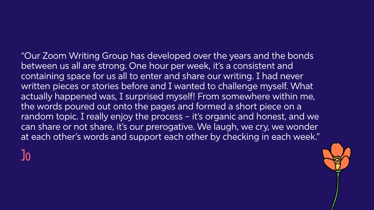 DorothyHouseHC's tweet photo. The Dorothy House Writing Hour takes place every Friday, supporting people to navigate grief, build friendships, and express themselves through words. Learn more: https://t.co/OdaN7VJvxN
#WritingForWellbeing #CommunityGroups #DorothyHouse #WritingTherapy https://t.co/7Rl7JrLoOv