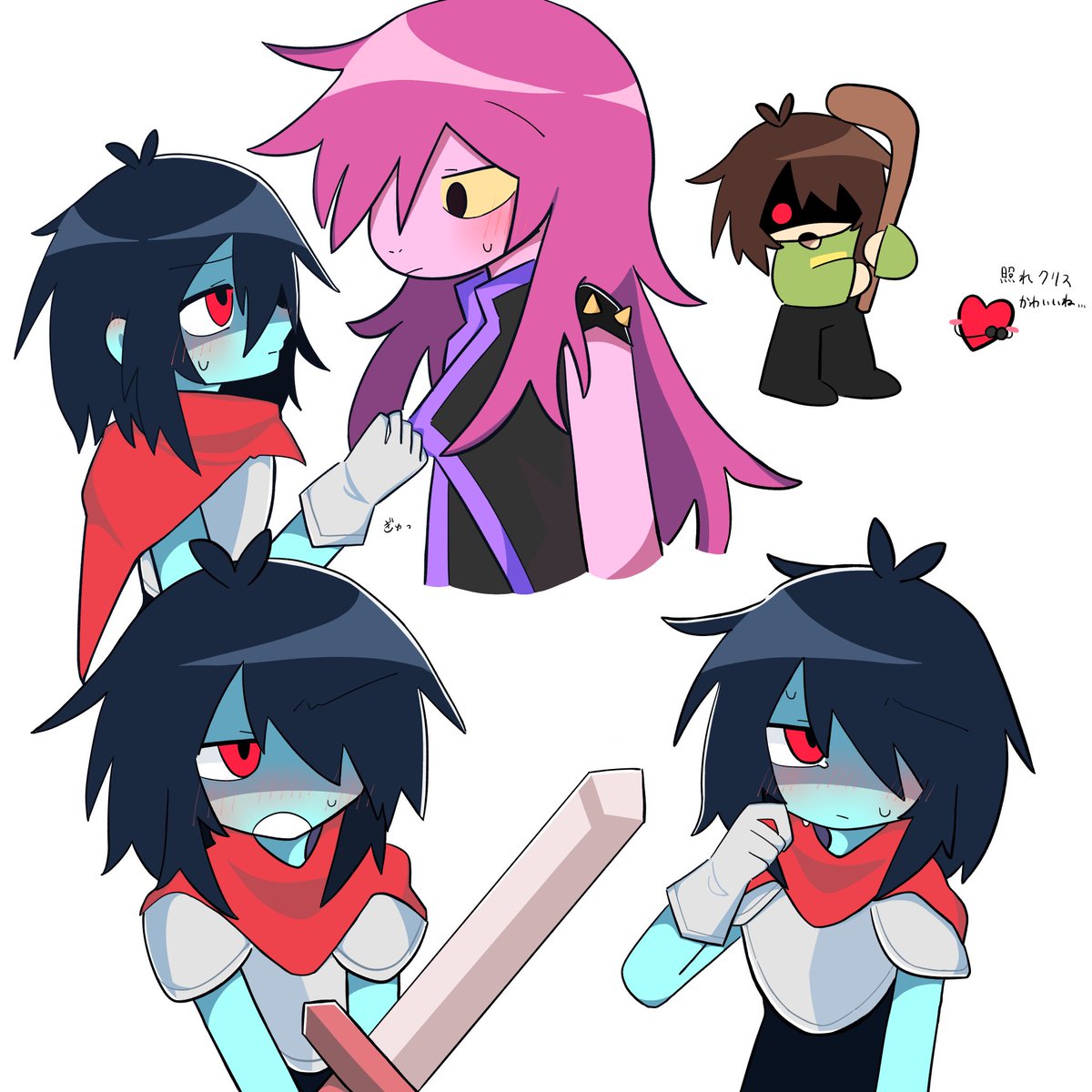 mumume0_0's tweet photo. #deltarune  #Kris 
照れクリスたくさん🍎 https://t.co/8R9i7FKYc8