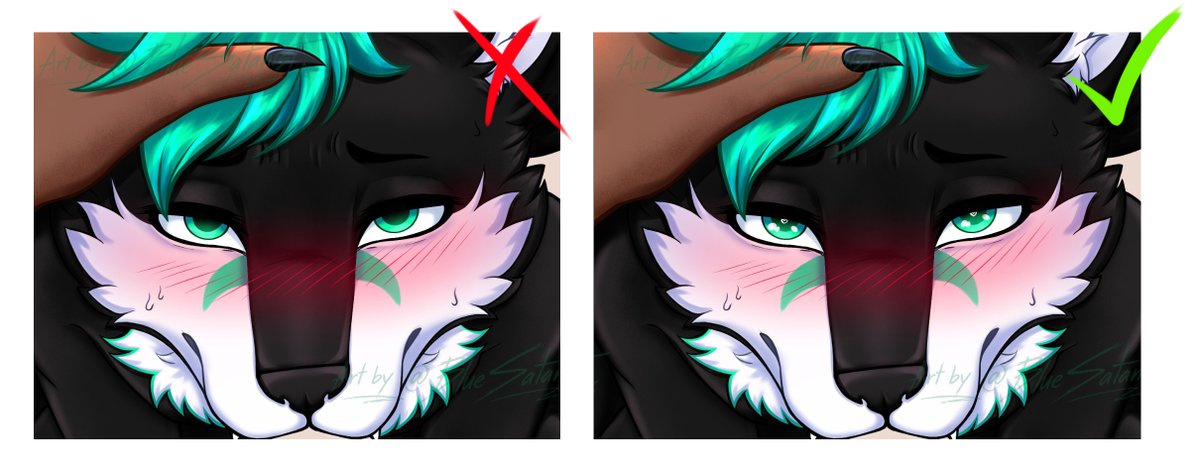 Blue_Satanist's tweet photo. A small detail that makes the artwork better 
ദ്ദി（• ˕ •マ.ᐟ
Little things matter ✨
#tutorial #furry #fox https://t.co/1tnlBTX6Jn