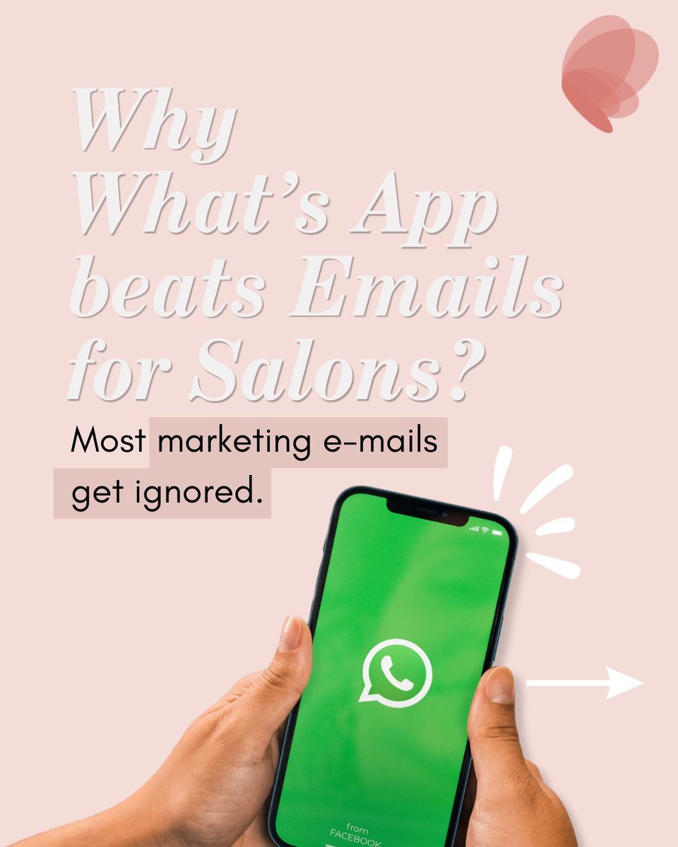 amara_scale's tweet photo. Your clients are already on WhatsApp. 📲 Is your salon showing up there? From reminders and rebooking to personalised product recommendations, WhatsApp helps you stay connected, boost retention, and grow sales. 💖

Which do you check more: WhatsApp or Email? 👇 https://t.co/nuBflMF4rT