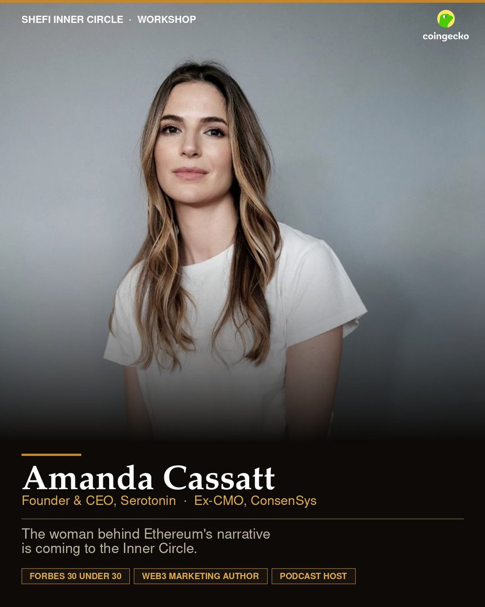 shefiorg's tweet photo. Today at 6pm UTC 🚨 💜 

We are thrilled to have @amandacassatt hosting our 2nd workshop for the Inner Circle 👑 

She'll be covering her story, crypto marketing, and other key industry insights you don't want to miss. https://t.co/a5hb0Lz1d1