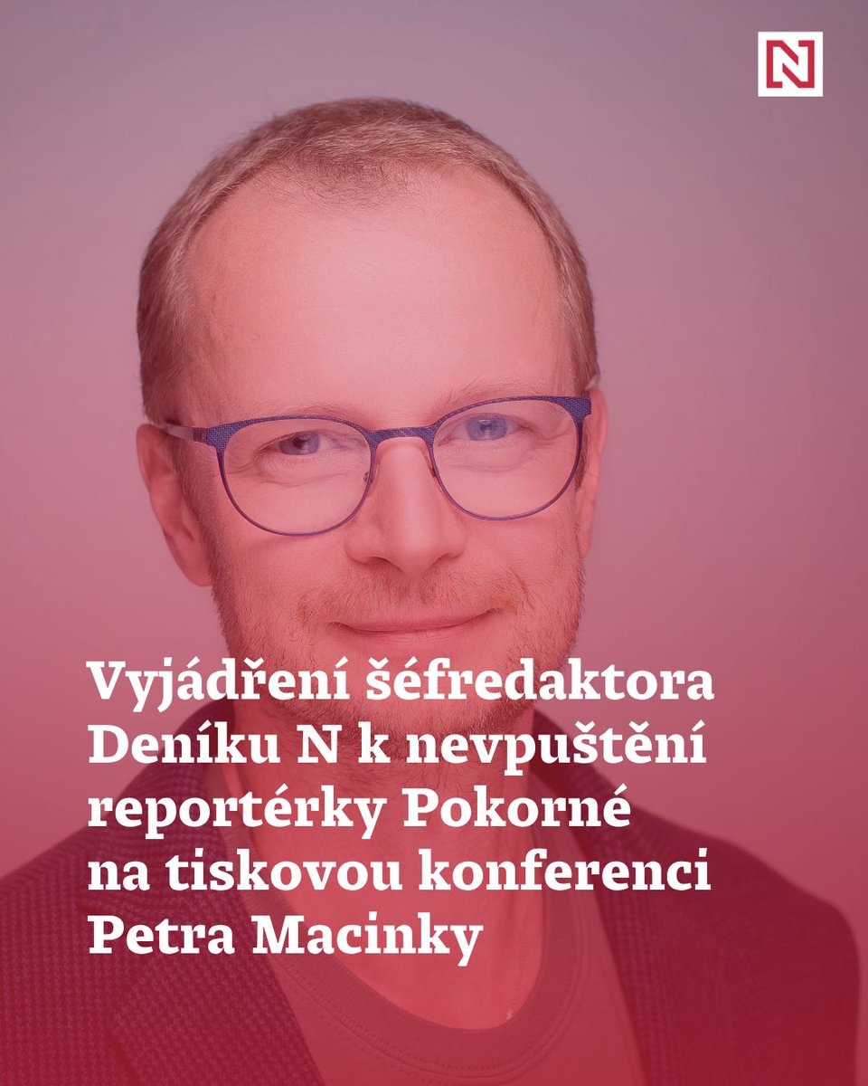 enkocz's tweet photo. Vyjádření šéfredaktora Deníku N @Pavel_Tomasek k nevpuštění reportérky @zdislavapokorna na tiskovou konferenci Petra Macinky. 👉🏻 Více čtěte na https://t.co/dWiFvNh6M4 https://t.co/GhBzlXEDf9