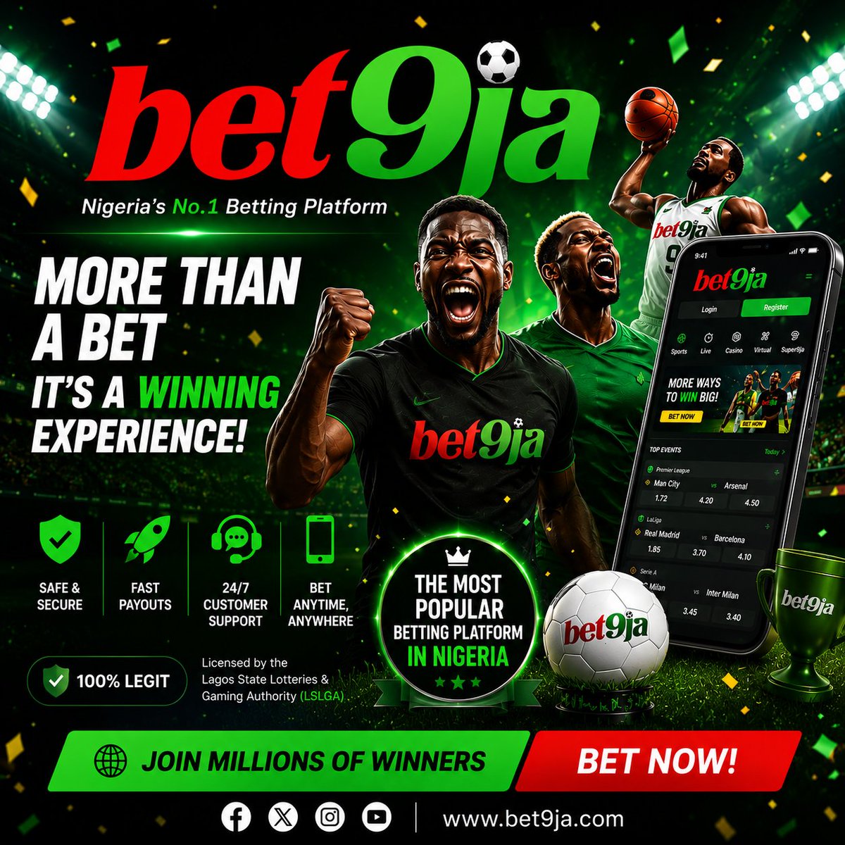8ightpuntertips's tweet photo. BET9JA isn't just a bet, it's an experience; experience Bet9ja today too... 

@Bet9jaOfficial 

5LRDTKC▶️ 4 odds 
5LRF2RS▶️ 13 odds 
5LRF6BJ▶️ 30 odds 
5LRFV5D▶️ 47 odds 

Do the needful, sign up here 🔗 https://t.co/JQMxlwtbpD

#Bet9jaCode 

🔞🔞18+ Bet responsibly https://t.co/n5WfV5lS9N