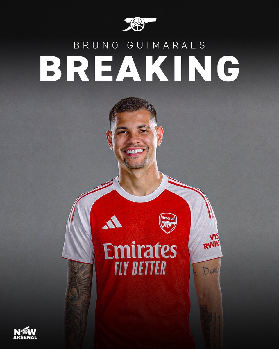 ugonduIj's tweet photo. 🚨💣Arsenal have reached an agreement with Newcastle United worth £77 million for the signing of Bruno Guimarães. 🇧🇷🔴⚪️

📝 The clubs are still finalising the structure of performance-related bonuses, but an agreement on the main transfer fee has reportedly been reached.

✍️ Bruno Guimarães is understood to have agreed a five-year contract with Arsenal.

📰 Via: @hugoguillemet

#AFC #BrunoGuimaraes #Transfers