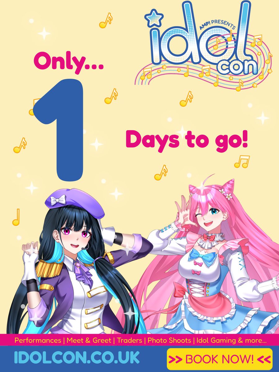 idolconuk's tweet photo. ONLY 1 DAY left until Idol Con! 🌟 Final chance for discounted online tickets before tomorrow! Event is Aug 2nd! Don't miss live performances, Maid Cafe & more! 🎤💖 #IdolCon #AnimeUK https://t.co/oTzYctt6RS