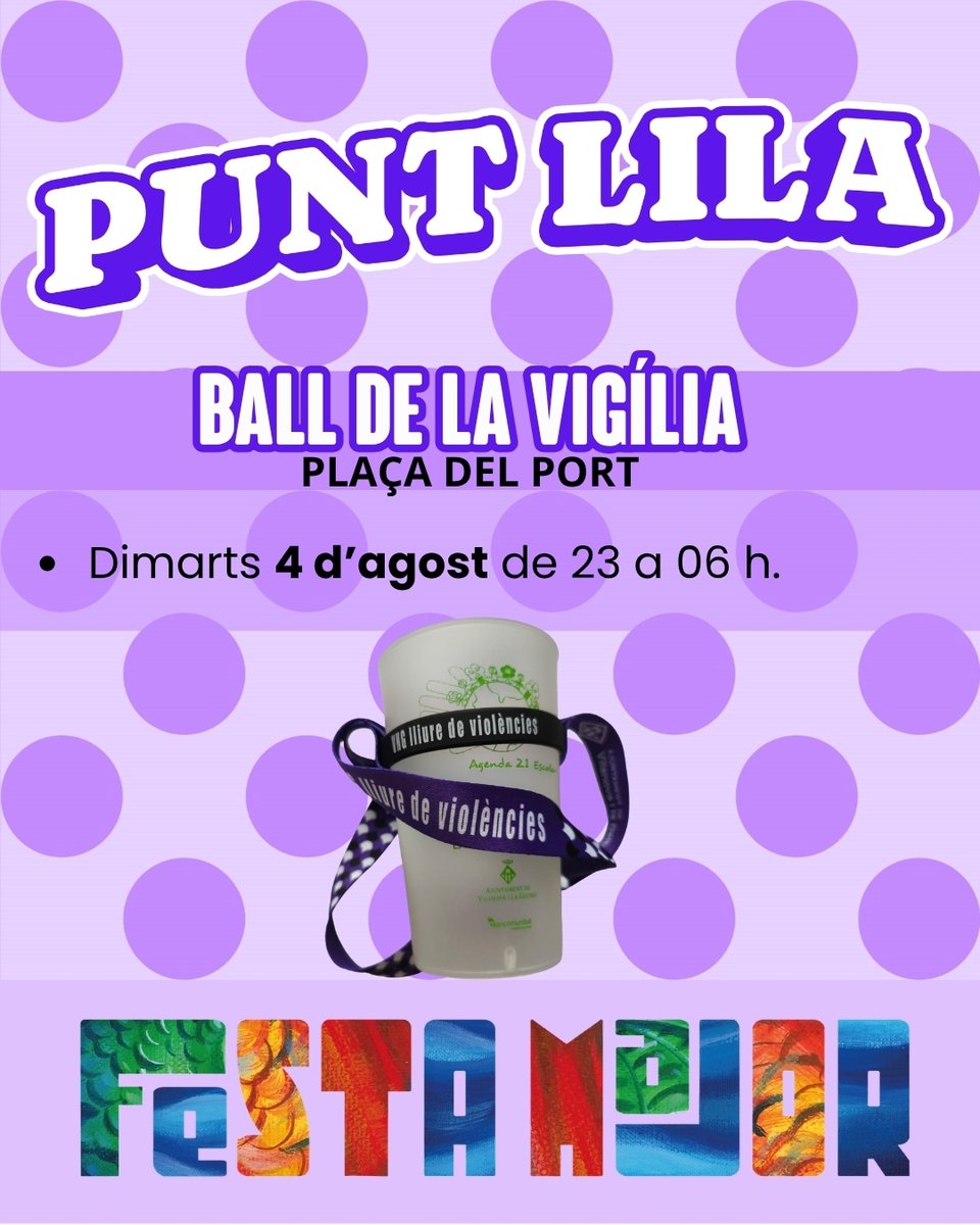 ajuntamentvng's tweet photo. 🟣La #FestaMajorVNG lliure de violències

El #PuntLila és un servei municipal de sensibilització i atenció a les violències masclistes i/o lgbtifòbiques amb un equip de professionals especialitzades en prevenció i atenció a les víctimes.

#VNG LLIURE DE VIOLÈNCIES https://t.co/crEE4YUySC