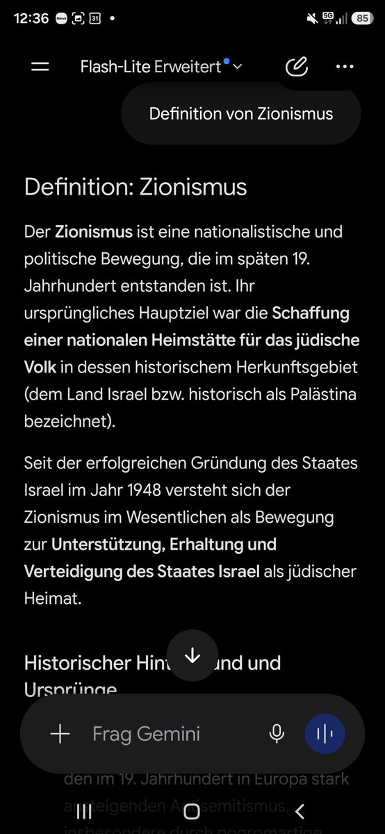 random193645's tweet photo. @ChrisNeu19 @elturco_cx1 @PizzaInsel Kommt auch drauf an was du als prompt nimmst das ist jetzt gemini
Prompt: Definition Zionismus https://t.co/jNBf2bjUEg