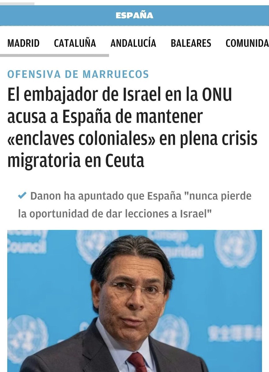 Alviseperez's tweet photo. Esto es inaceptable.

El embajador de Israel MIENTE y apoya a Marruecos en reivindicaciones ILEGALES contra España.

Desde SALF condenamos estas palabras y nos personaremos en el próximo acto del Embajador para explicárselo con claridad junto a miles de nuestros afiliados. https://t.co/a28xQnMYiX