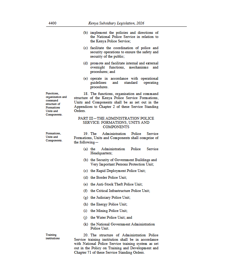 InteriorKE's tweet photo. New police formations including the Nairobi Metropolitan Police, the Judiciary Police Unit, the Quick Response Unit and the Kenya Police Marine Unit have been established under the amended organizational structure of the National Police Service. @NPSOfficial_KE https://t.co/IT4HYUvu92