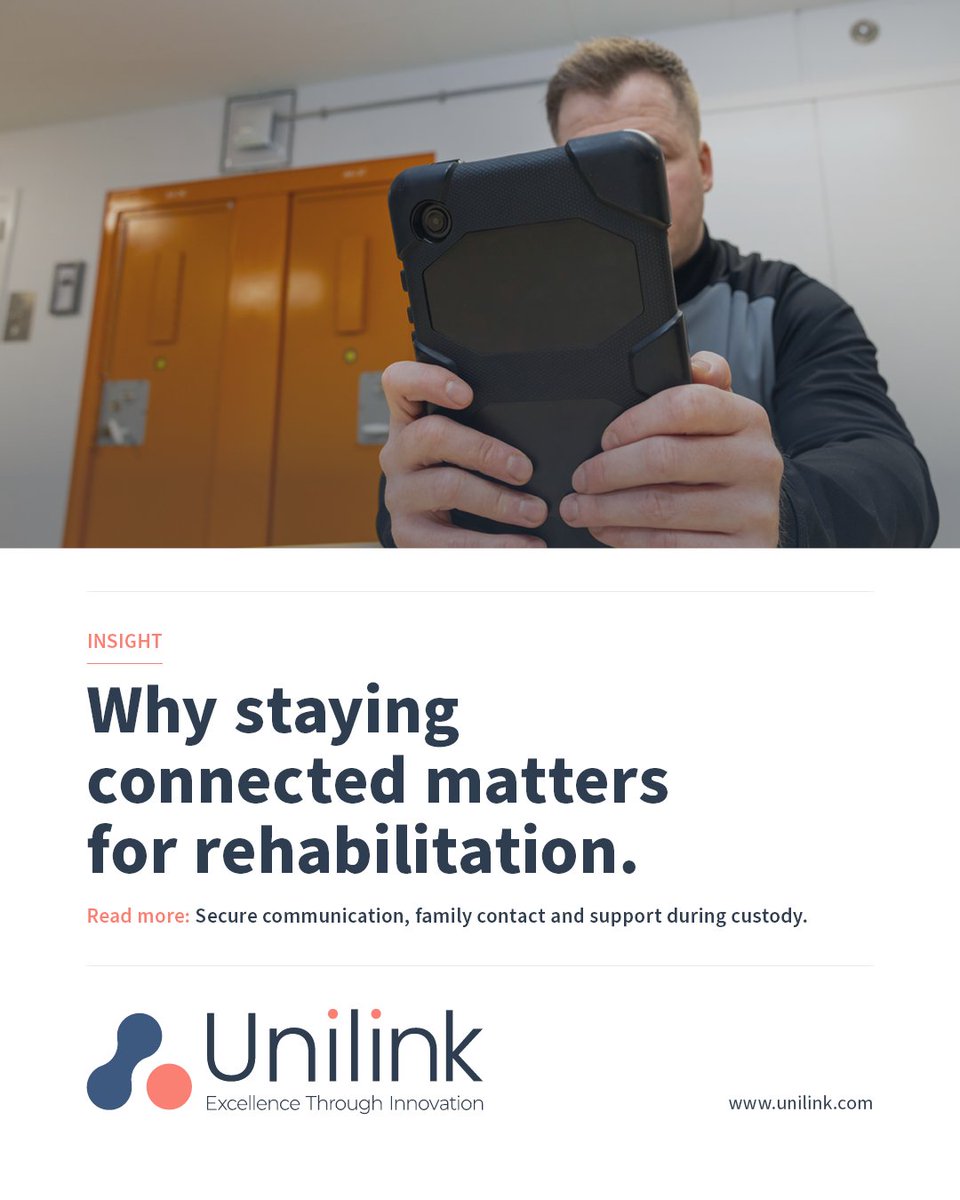 UnilinkSW's tweet photo. Ministry of Justice material published alongside Lord Farmer’s review reported that prisoners who received family visits were 39% less likely to reoffend. Secure messaging, phone calls and video sessions give families more ways to stay connected between visits. https://t.co/Wur1iIXemm