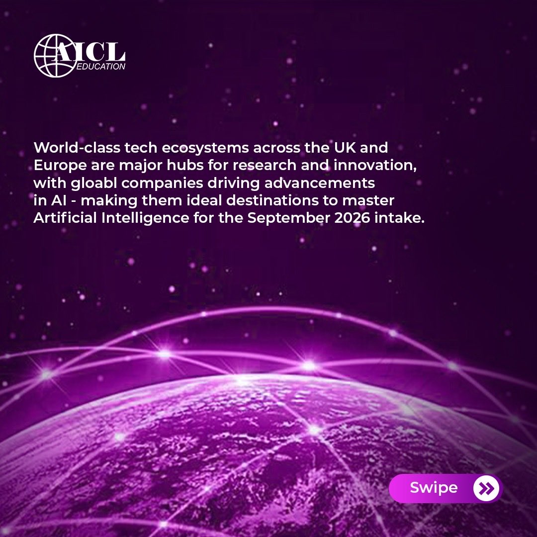 AvailC's tweet photo. 🚀 🚀 Build your future with AI.

Study Artificial Intelligence abroad, gain globally recognized skills, and launch a career in one of the world’s fastest-growing fields.

📩 Apply now!
📞 +234 708 912 9227
🔗 https://t.co/FjTWLT08u4

#StudyAbroad #AI https://t.co/yuK8YIyHen