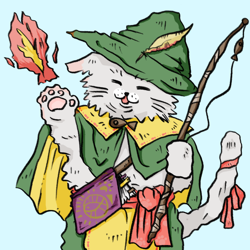 Ange_trpg's tweet photo. 今夜はこの後シンプル版D&amp;D（！）のNimbleで遊ぶ！
手間のかかる処理を極力省いたシステムになっているらしい！楽しみだなあ！

猫男は魔法使いをやる！ミスると自分がダメージをくらって帯電する電撃魔法を使っていくぞ！（嫌な予感がする！）
立ち絵: @kami_kami_god https://t.co/GpfIpFu82m