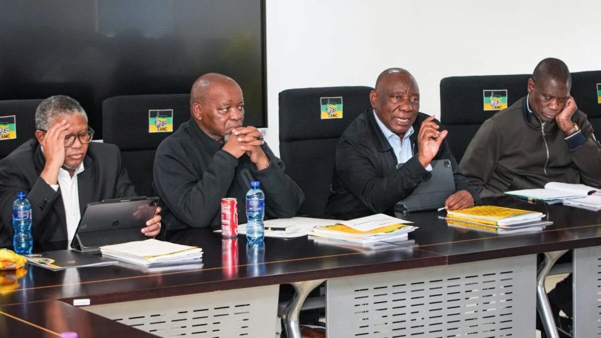 JoeSoapSA's tweet photo. Here are the leaders of the ANC organised crime syndicate. They abuse their power and use that power to steal  taxpayers money and now, with EWC, will be stealing white owned land  houses, cars, furniture and ither assets. I am now sick and tired of their racism and criminal behaviour!!