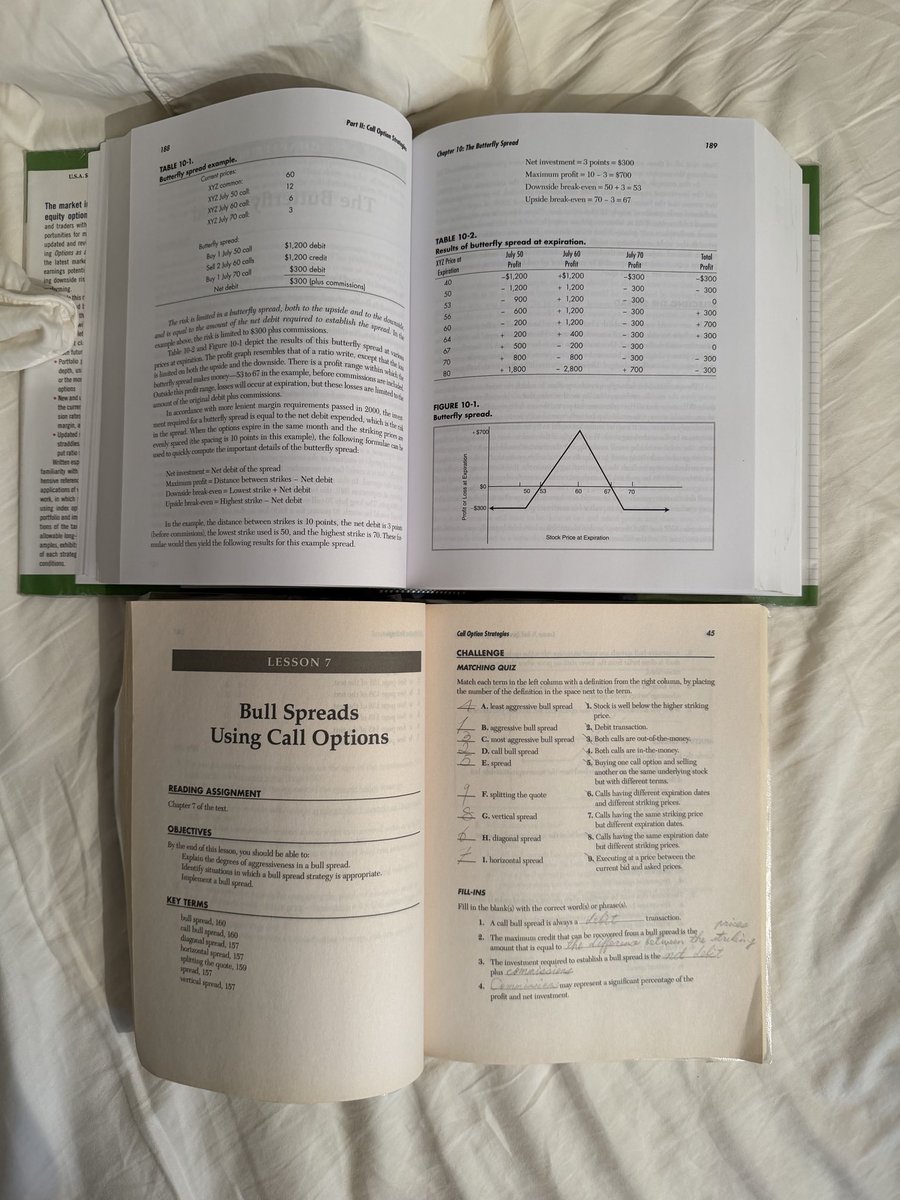 leto_bao's tweet photo. 我期权入门是很多年前看的这本 Options as a Strategic Investment，也买了 Study Guide，里面的练习题也一起做完了，搬家很多次扔了很多书唯独这两本一直舍不得扔，交易的时候会放旁边变当字典查，23 年开始有 AI 后就翻得比较少了，但还是很推荐 https://t.co/UhD4f7ZpPF