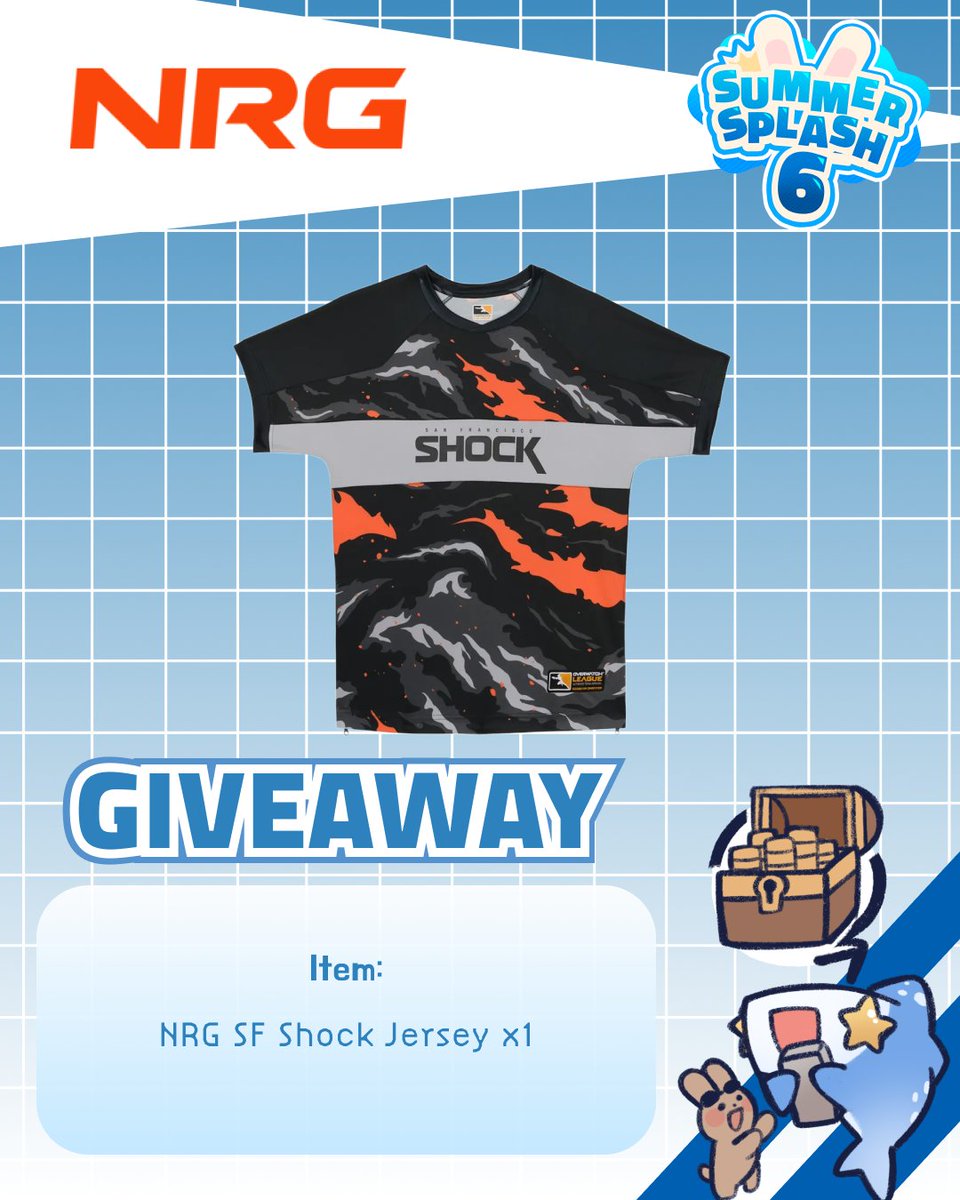 summersplashna's tweet photo. Enter the giveaway today for your chance to get an @NRGgg  jersey!

-Follow @summersplashna  and @NRGgg 
- Like & repost 
- Join our Discord server

‼️Must be in the Summer Splash 6 server to be contacted. If there is no response within the day, you will forfeit the prize and another name will be drawn. Must be in US/Canada to participate.

🎨 Jasmine

#SummerSplash6 #NRG #GamingGiveaway #EsportsGear