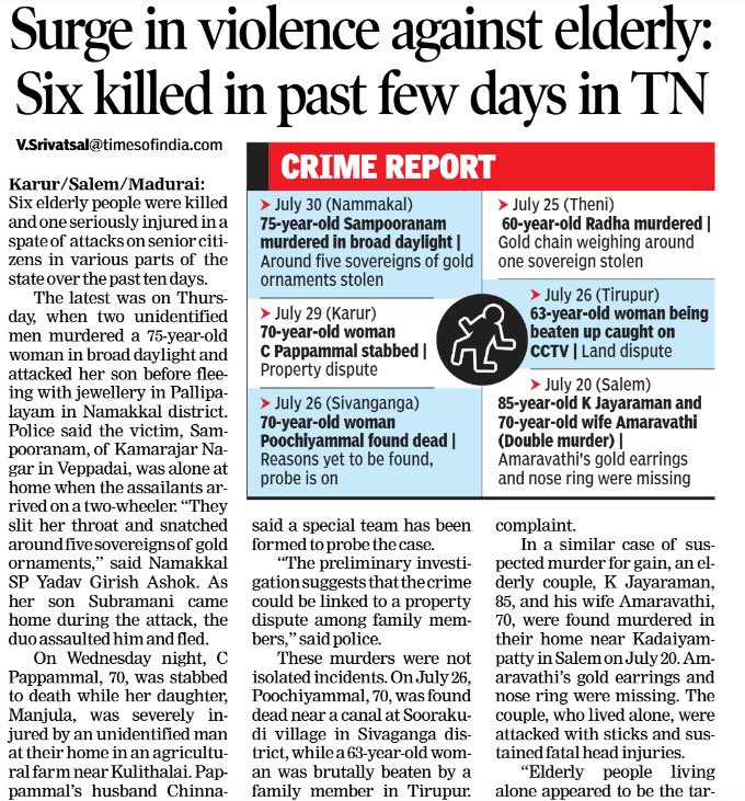 NainarBJP's tweet photo. 10 நாட்களில் 6 கொலைகள்! பொதுமக்களின் பாதுகாப்பை அலட்சியப்படுத்தும் "Reels Model" அரசு! 

கடந்த 10 நாட்களில் மட்டும், நாமக்கல், கரூர், திருப்பூர், சேலம், சிவகங்கை மற்றும் தேனி ஆகிய மாவட்டங்களில் 6 முதியவர்கள் படுகொலையாகியுள்ளதாக வெளியாகியுள்ள செய்திகள் நெஞ்சைப் பதைபதைக்க வைக்கின்றன. ஆட்சிக்கு வந்து இரண்டு மாதங்கள் கழித்தும் கூட, தமிழகத்தின் சட்டம் ஒழுங்கை கட்டுக்குள் வைத்துக் கொள்ள முடியாத முதல்வர் திரு. @TVKVijayHQ அவர்களின் நிர்வாகத் திறனின்மை கடும் கண்டனத்திற்குரியது. 

திரும்பும் இடமெல்லாம் கொலை, கொள்ளை, பாலியல் வன்கொடுமைகள், போதை கலாச்சாரம், மாமூல் வேட்டைகள் என குற்றச் செயல்கள் கண்களை மறைக்கின்றன. வீட்டில் தனியே இருக்கவும், குடும்பத்துடன் வெளியில் செல்லவும் தமிழக மக்கள் அஞ்சுகின்றனர். ஆனால், திரு. ஜோசப் விஜய் அவர்களின் தலைமையிலான அமைச்சரவையோ, ஆளுக்கொரு Reels எடுத்து, அதை Trending BGM உடன் பொருத்தி வெளியிட்டுக் கொண்டிருப்பது மாண்பற்றது.

சீரழிந்த சட்டம் ஒழுங்கு சமன்படும், மக்களின் உயிர், உடைமைகள் பாதுகாக்கப்படும் என்ற நம்பிக்கையில் தான், “மாற்று சக்தி” என்று தங்களைக் கூறிக் கொண்ட தவெகவினை தமிழக மக்கள் தேர்ந்தெடுத்தார்கள். அந்த நம்பிக்கையை காப்பாற்றும் செயல்திறன் இல்லை என்றால் முதல்வரும் அவரது அமைச்சர்களும் கூண்டோடு பதவி விலகிக் கொள்ளட்டும்! தகுதியான தலைமையை தமிழகம் தேடிக் கொள்ளும்!